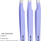 Fiber Tip Lash Tweezers- Pack of 3 Eyelash Extension Tweezers Professional- Lash Tweezers. (Mauve Purple)