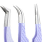 Fiber Tip Lash Tweezers- Pack of 3 Eyelash Extension Tweezers Professional- Lash Tweezers. (Mauve Purple)