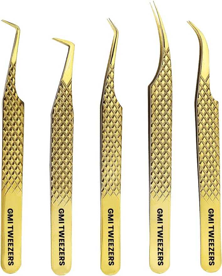 GMI Lash Tweezers - Set of 5 Eyelash Tweezers