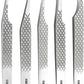 GMI Lash Tweezers - Set of 5 Eyelash Tweezers - Stainless Steel Eyelash Extension Tweezers - Multipurpose Lash Tweezers for Eyelash Extensions for Individual (Silver)