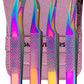 Fiber Tip Lash Tweezers- Pack of 4 Eyelash Extension Tweezers Professional- Lash Tweezers - 	Multicolor