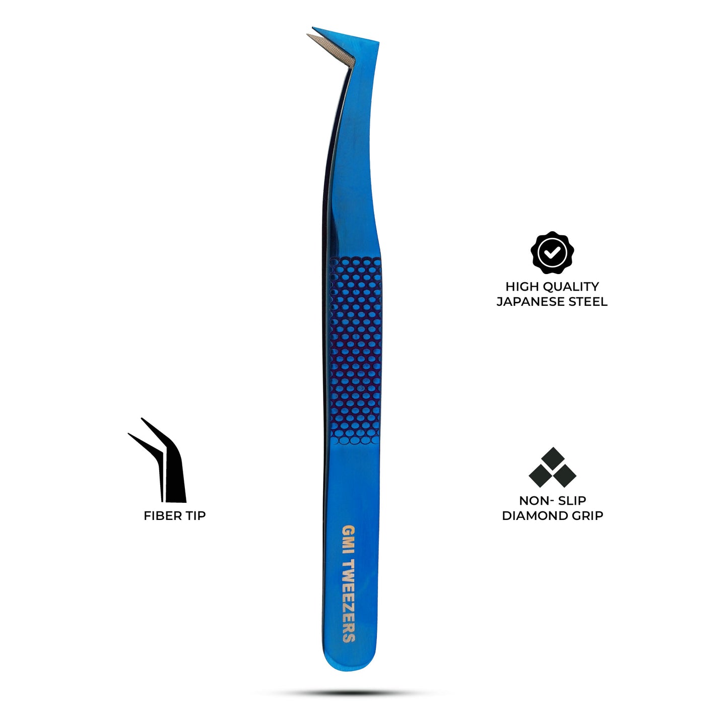 Boot Eyelash Tweezers Precision Lash Applicator & Styling Tool (Blue)