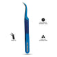 Professional Strong Curved Tweezers – Precision Grip for Eyelash Extensions (Blue)