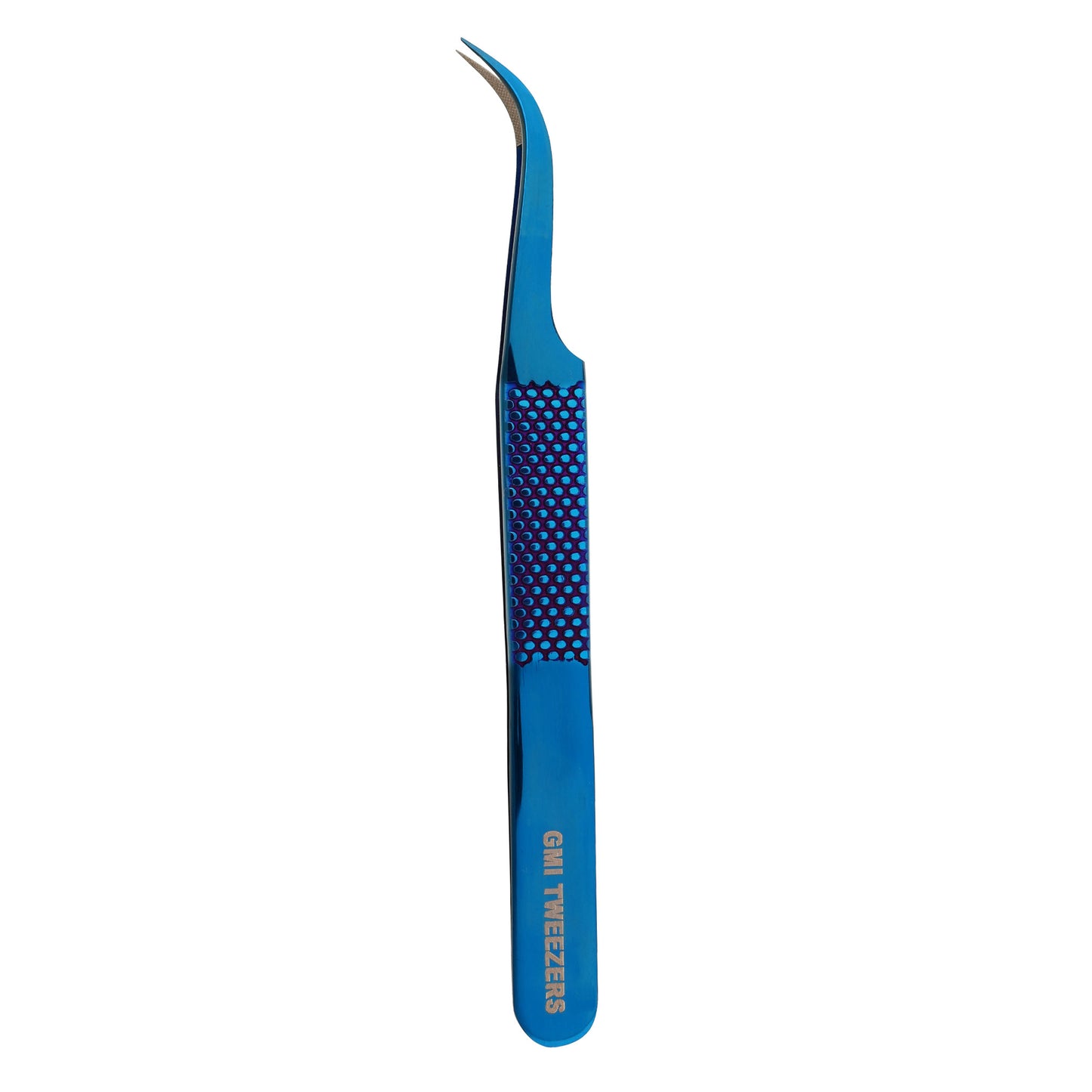 Professional Strong Curved Tweezers – Precision Grip for Eyelash Extensions (Blue)