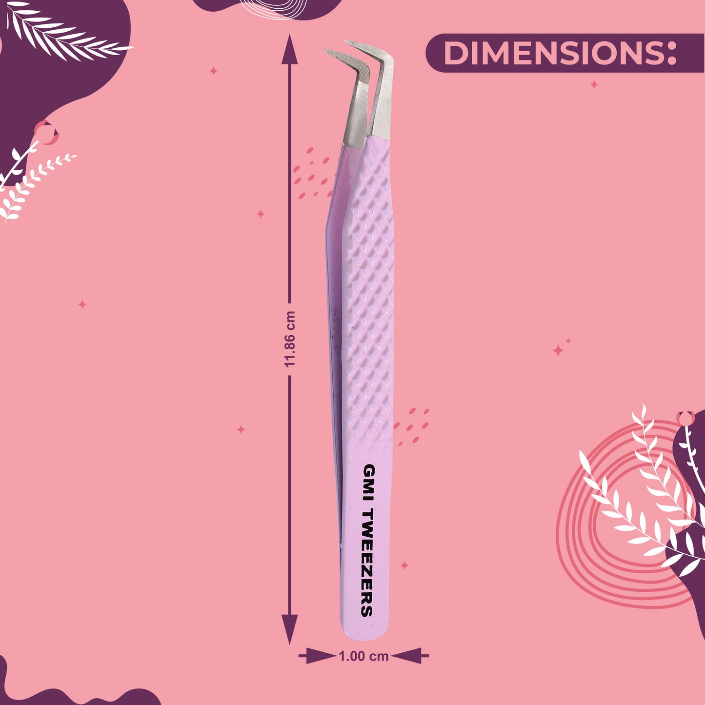 Boot Eyelash Tweezers Precision Lash Applicator & Styling Tool (Pink)