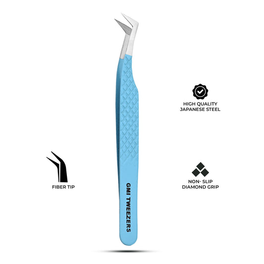 Precision L-Shape Tweezers – Stainless Steel, Anti-Static, Fine Tip for Eyelash Extensions (Firzoi)