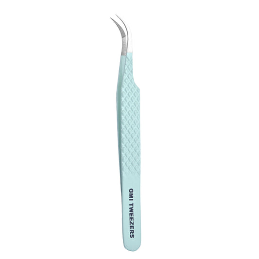 Professional Strong Curved Tweezers – Precision Grip for Eyelash Extensions (Green Apple)