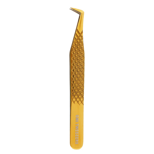 Boot Eyelash Tweezers Precision Lash Applicator & Styling Tool (Gold)