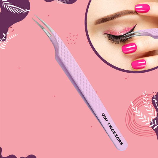 Precision Isolation Tweezers – Ultra-Fine Tip for Lash Extensions (Pink)