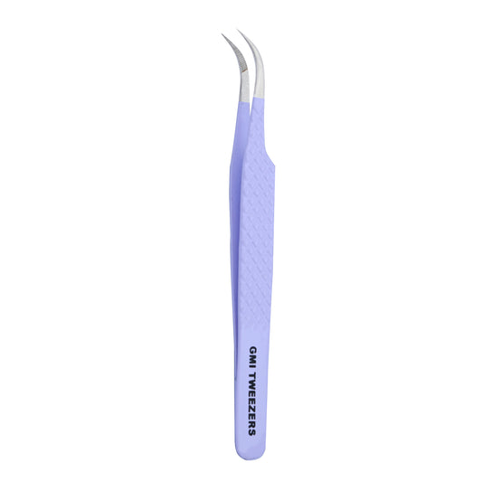 Professional Strong Curved Tweezers – Precision Grip for Eyelash Extensions (Mauve Purple)