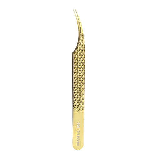 Precision Non-Fiber Tip Isolation Tweezers – Anti-Static, Stainless Steel, Ultra-Fine Point (Gold)