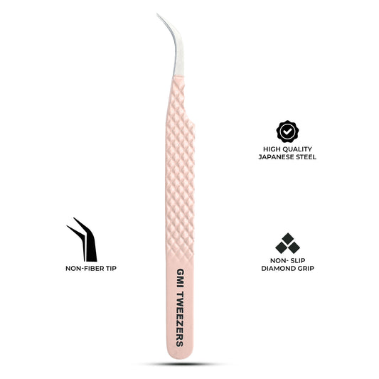 Precision Curved Tweezers – Non-Fiber Tip, Anti-Static, Stainless Steel (Nude)