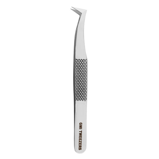 Boot Eyelash Tweezers Precision Lash Applicator & Styling Tool (Silver)