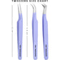 Fiber Tip Lash Tweezers- Pack of 3 Eyelash Extension Tweezers Professional- Lash Tweezers. (Mauve Purple)