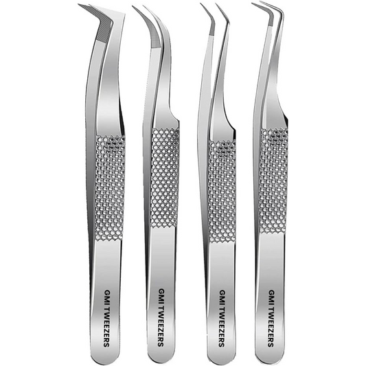 GMI Lash Tweezers - Pack of 4 Fiber Tip