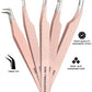 Fiber Tip Lash Tweezers For Eyelash Extension Tweezers Professional