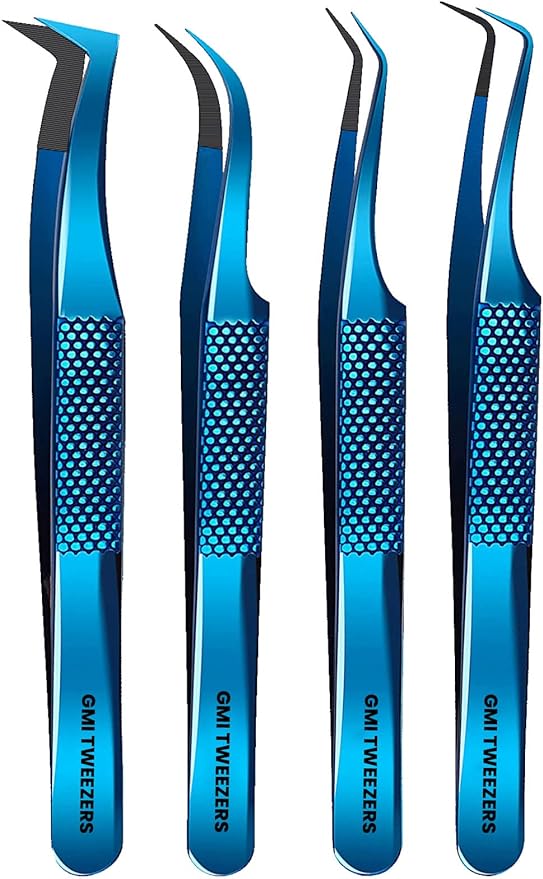GMI Lash Tweezers - Pack of 4 Fiber Tip